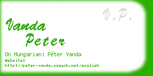 vanda peter business card